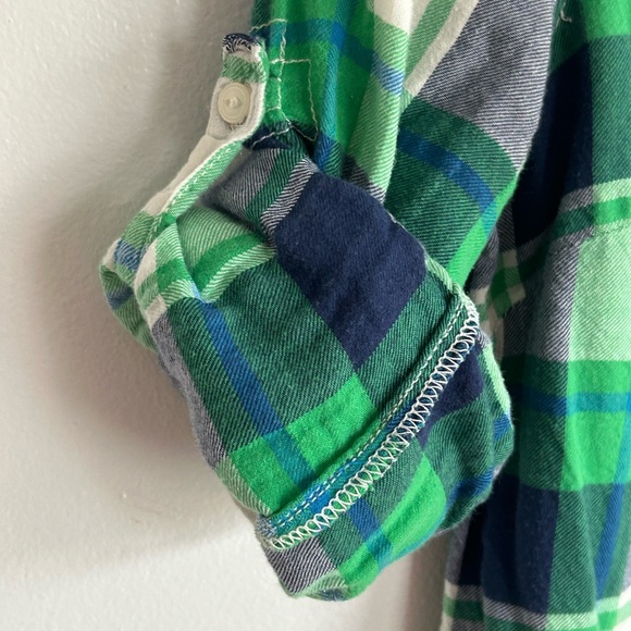American Eagle 2009 Plaid Flannel Shirt Blue & Green - Picture 3 of 8